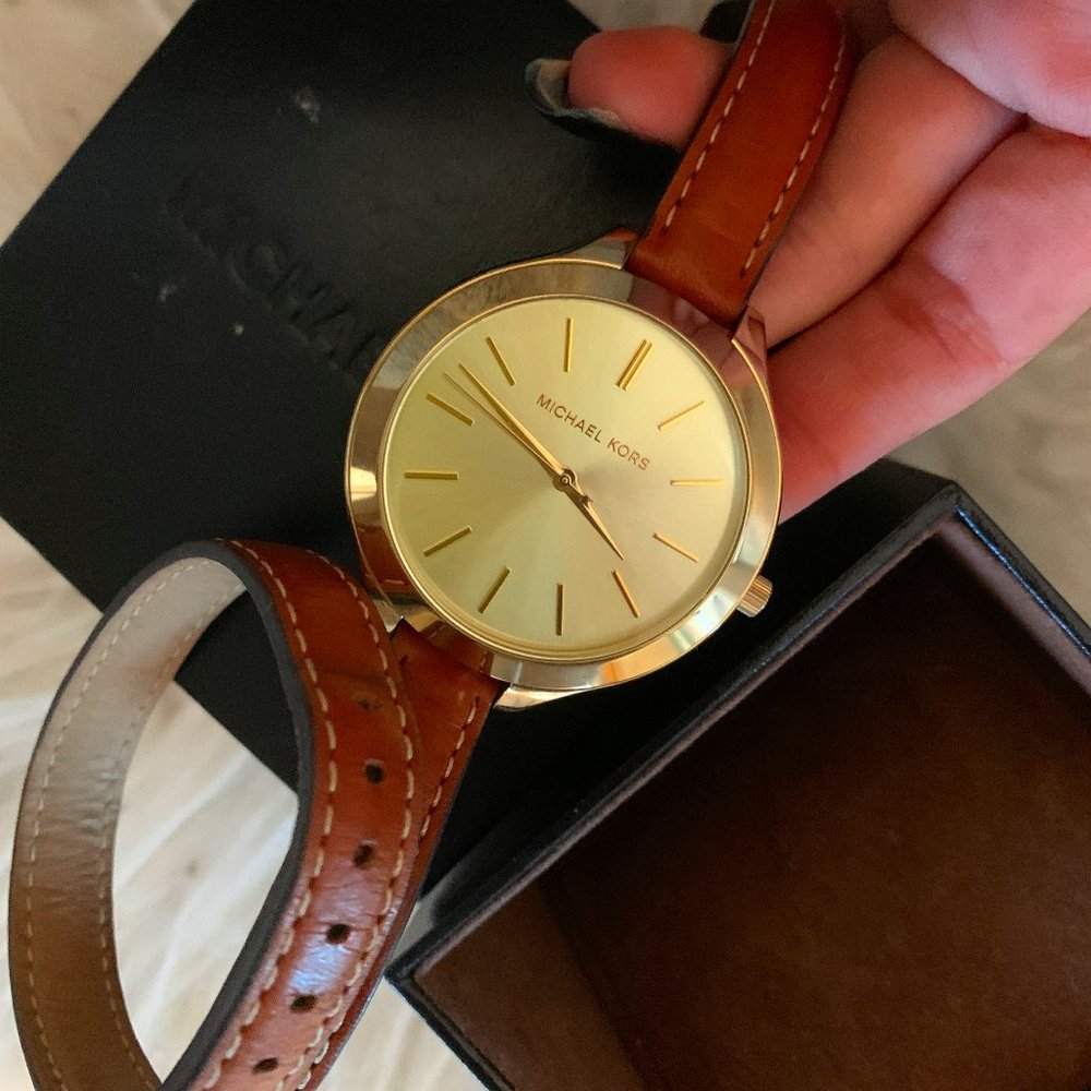 Michael Kors Leather Wrap Watch